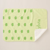 グリーンリンゴ模様モノグラム シェルパブランケット (正面(横))