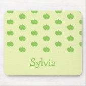 グリーンリンゴ模様モノグラム マウスパッド (正面)