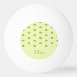 グリーンリンゴ模様モノグラム 卓球ボール