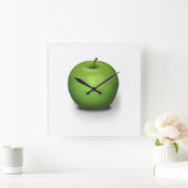 グリーンリンゴ スクエア壁時計 (ホーム)