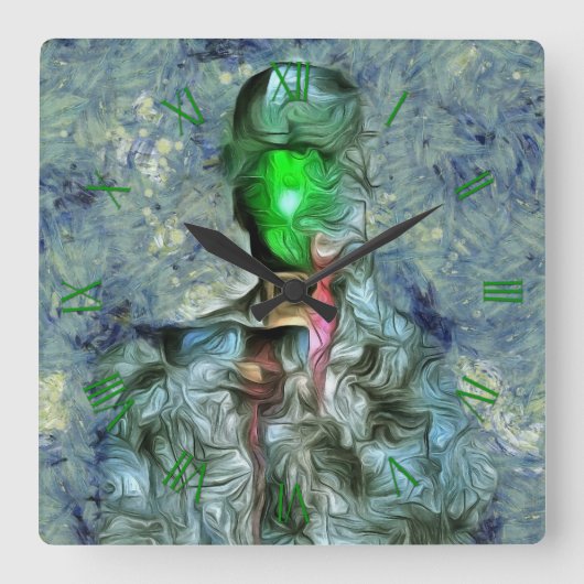 グリーンリンゴ スクエア壁時計 (正面)