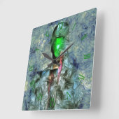 グリーンリンゴ スクエア壁時計 (傾斜)