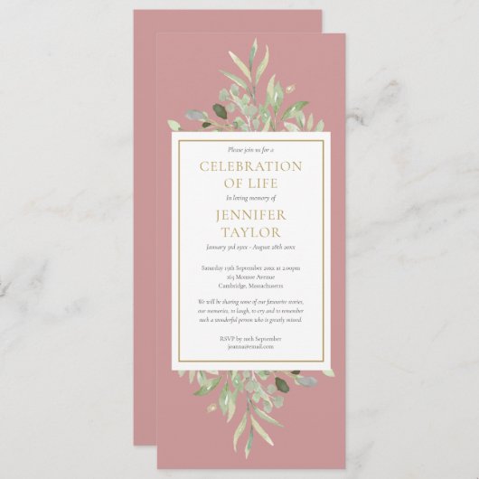 グリーンリーお祝いの生活葬儀社インヴィ 招待状 (正面/裏面)