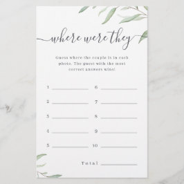 グリーンリーどこにいたのかブライダルシャワーゲーム