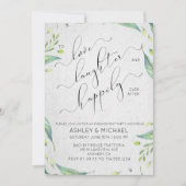 グリーンリーの後で幸モダン福に婚約 招待状 (正面)