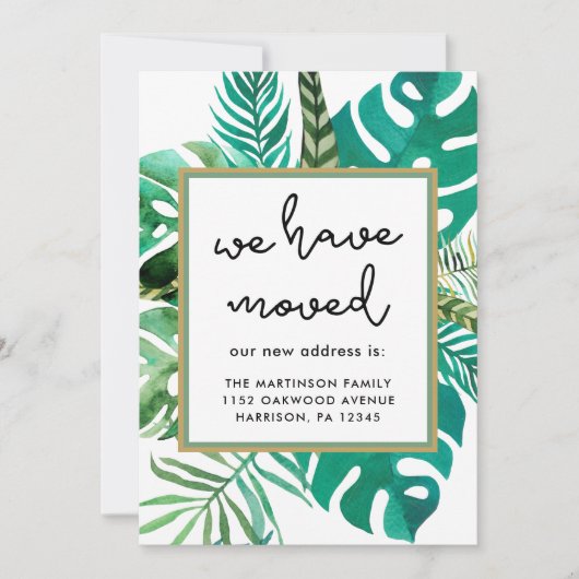 グリーンリーの発表のアドレスを移動 案内状 (正面)