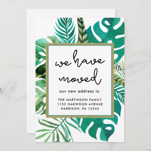 グリーンリーの発表のアドレスを移動 案内状 (正面/裏面)