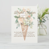 グリーンリーアイスクリームコーンフローラブライダルシャワー 招待状 (スタンド正面)