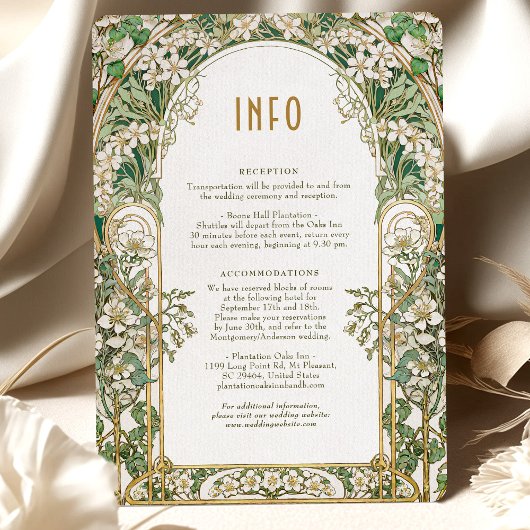 グリーンリーアールヌーボーラブユニオン招待状 招待状