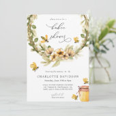 グリーンリーイエローフローラビー春ベビーシャワー 招待状 (スタンド正面)