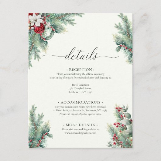 グリーンリーウィンターベリー&パインウォーターカラー詳細 エンクロージャーカード (正面)