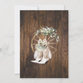 グリーンリーウェスタン女性のカーボーイサドルアップブライダルシャワー 招待状 (裏面)