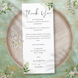 グリーンリーウェディングレセプションサンキュー座席表 メニュー