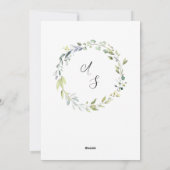 グリーンリーウェディングレセプション招待状 シーズンカード (裏面)