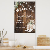 グリーンリーウエスタンウェルカム女性のカーボーイブライダルシャワー ポスター (キッチン)