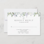 グリーンリーウォーターフローラセージ薄紫結婚ズ 出欠カード (正面)