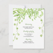 グリーンリーウォータールコロリースブライダルシャワー招待 招待状 (裏面)