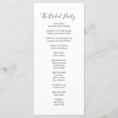 グリーンリーウォーター色フローラ結婚式 プログラム (裏面)