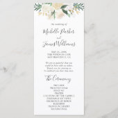 グリーンリーウォーター色フローラ結婚式 プログラム (正面)