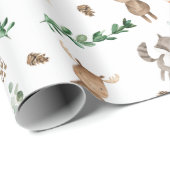 グリーンリーウッドランドフォレストアニマルズベビー誕生日 ラッピングペーパー (ロールコーナー)