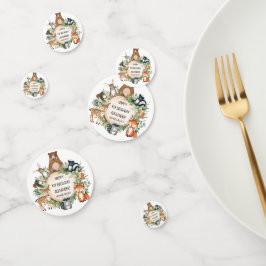 グリーンリーウッドランドフォレストアニマルズベビー1st誕生日 コンフェッティ