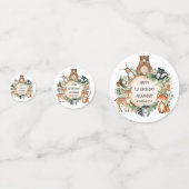 グリーンリーウッドランドフォレストアニマルズベビー1st誕生日 コンフェッティ (裏面)