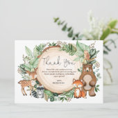 グリーンリーウッドランド動物誕生日ありがとう サンキューカード (スタンド正面)