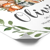 グリーンリーウッドランド動物誕生統計ウォールアート ポスター (角)