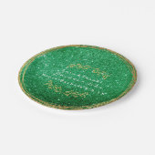 グリーンリーエメラルドグリーン金ゴールドフローラグリッターVIP ペーパープレート (アングル)