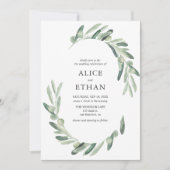 グリーンリーエレガントオリーブ結婚植物園 招待状 (正面)
