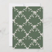 グリーンリーエレガントガーランドシダブライダルシャワー 招待状 (裏面)