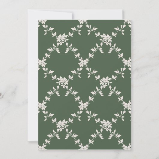 グリーンリーエレガントガーランドシダ婚約パーティ 招待状 (裏面)