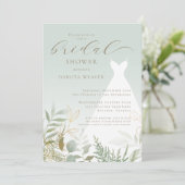 グリーンリーエレガントセージグリーンブライダルシャワー 招待状 (スタンド正面)