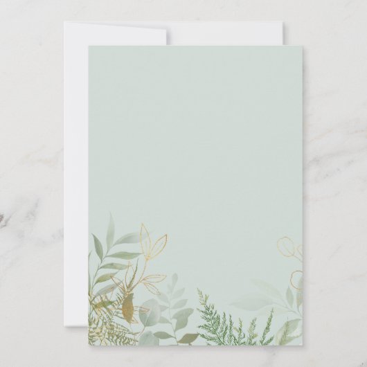 グリーンリーエレガントセージグリーンブライダルシャワー 招待状 (裏面)