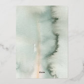 グリーンリーエレガントソフトボ結婚ホ金ゴールド 箔招待状 (裏面)