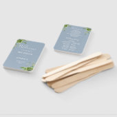 グリーンリーエレガントフローラダスティブルー結婚式 プログラム ハンドファン (組立なし)