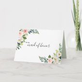 グリーンリーエレガントフローラメイド・オブ・オーナー（花嫁付き添い人）ありがとう サンキューカード (正面)