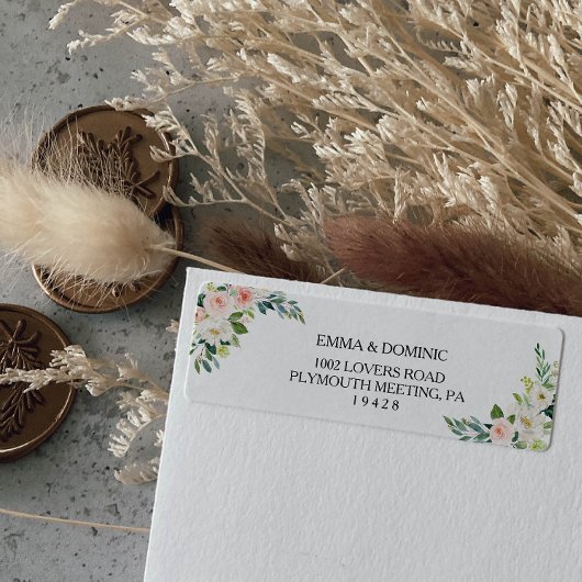 グリーンリーエレガントフローラ差出人住所ラベル ラベル