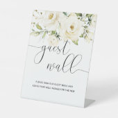 グリーンリーエレガントホワイトローズゲストウォールサイン 台座サイン (正面)