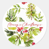 グリーンリーエレガントボタニカルホリデー ラウンドシール (正面)
