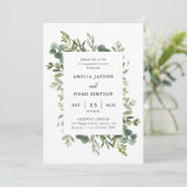 グリーンリーエレガントユーカリ婚約パーティ 招待状 (スタンド正面)