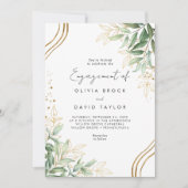 グリーンリーエレガントユーカリ婚約パーティ 招待状 (正面)