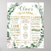 グリーンリーエレファント誕生日マイルストーン誕生統計 ポスター (正面)