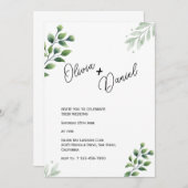 グリーンリーエロペメント結婚式招待状 招待状 (正面/裏面)