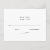 グリーンリーオリーブウェディングRSVP インビテーションポストカード (裏面)