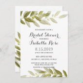 グリーンリーオリーブブランチブライダルシャワー招待状 招待状 (正面/裏面)
