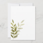 グリーンリーオリーブブランチブライダルシャワー招待状 招待状 (裏面)