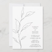 グリーンリーオリーブリーフブランチリハーサルディナー 招待状 (正面)