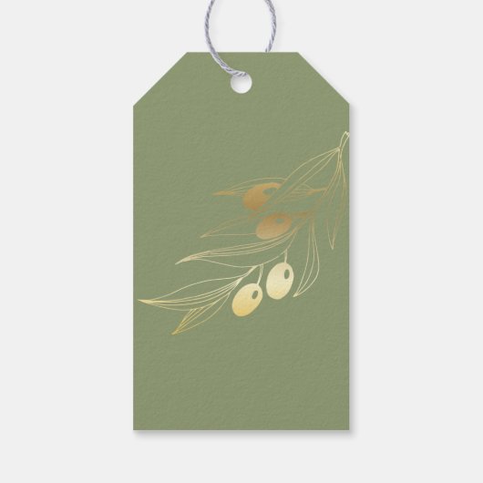 グリーンリーオリーブ結婚式の引き出物ラベル ギフトタグ (裏面)