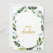 グリーンリーオーボーイベビーシャワー招待状金ゴールド 招待状 (裏面)